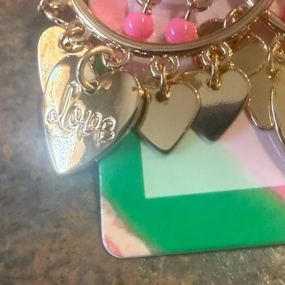 NEW Lilly Pulitzer Gold and Pink Chandelier Earrings - Picture 3 of 7